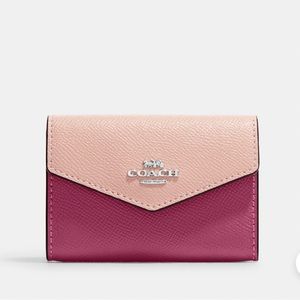 Coach Flap Card Case In Colorblock NWT